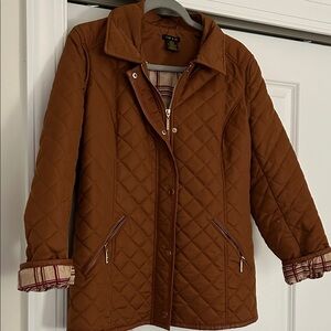 IMAN Quilted cognac Utility Jacket removable sleeve's converts to a vest